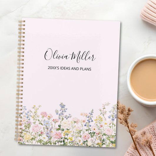 Elegant Monogram Colorful Flower Garden Floral