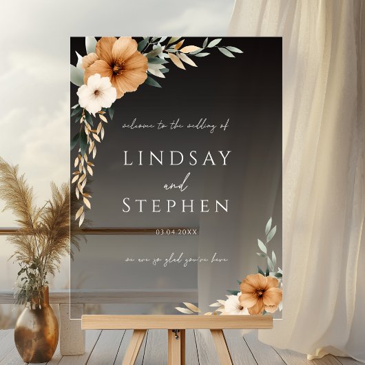 Elegant Monogram Copper Earthy Black Wedding