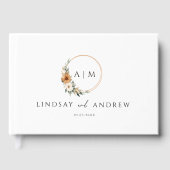 Elegant Monogram Copper Earthy Botanical Gastenboek (Voorkant)