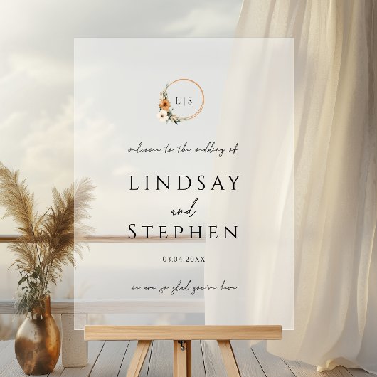 Elegant Monogram Copper Earthy Botanical Wedding