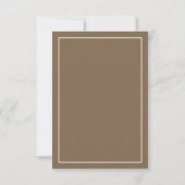 Elégant Monogram Cream Taupe Mariage carte RSVP (Dos)