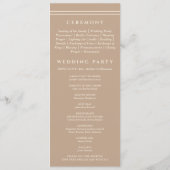 Élégant Monogram Cream Taupe Wedding Programme (Dos)