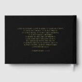 Élégant Monogram Crest Black and Gold Mariage (Verso)