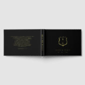 Élégant Monogram Crest Black and Gold Mariage (Complet)