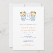 Elegant Monogram Crest Herfst Baby shower Kaart (Voorkant)