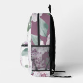 Elegant Monogram Crest Lavendel Waterverf Bloemen Bedrukte Rugzak (Rechts)