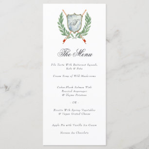 Elegant Monogram Crest Musical thema diner Menu