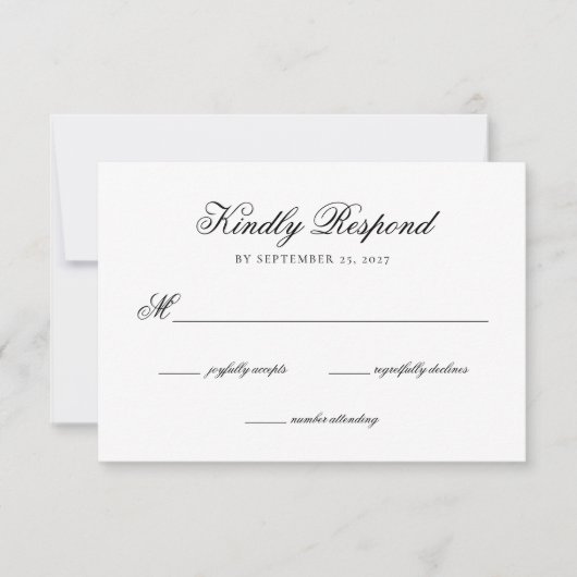 Elégant Monogram Crest Wedding Carte RSVP (Devant)