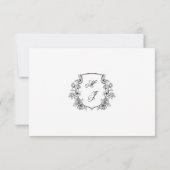 Elégant Monogram Crest Wedding Carte RSVP (Dos)