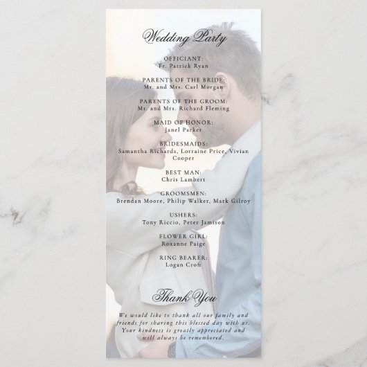 Elegant Monogram Crest Wedding Fotoprogramma Programma (Achterkant)