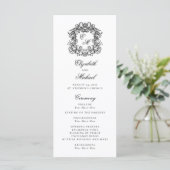 Elegant Monogram Crest Wedding Programma (Staand voorkant)