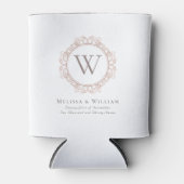 Elegant Monogram Crest Wit Bruiloft Blikjeskoeler (Voorkant)
