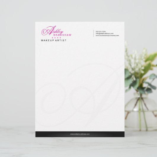 Elegant Monogram Custom Briefhoofd (Staand voorkant)