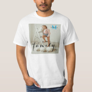 Elegant Monogram Custom Dog Pet Baby Foto w / naam T-shirt