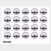 Elegant Monogram Damask bewaart de Datum Stickers (Vel)