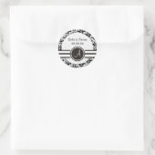 Elegant Monogram Damask bewaart de Datum Stickers (Tas)