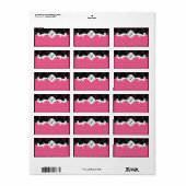 Elegant Monogram Damask Etiket (Full Sheet)