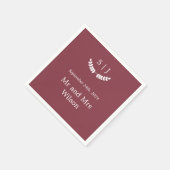 Elegant Monogram Dark Red Jewel Tone Dinner Servet (Hoek)
