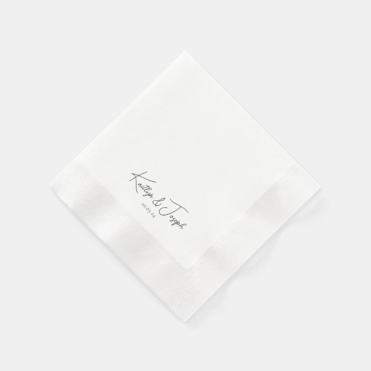 Elegant Monogram Datum Moderne Typografie Bruiloft Servet (Hoek)