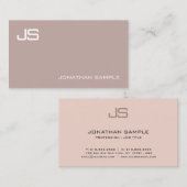 Elegant Monogram Design Trendy Modern Plain Luxe Visitekaartje (Voorkant / Achterkant)