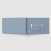 Elegant Monogram Dusty Blue Wedding Gastenboek (Volledig)