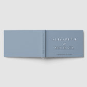 Elegant Monogram Dusty Blue Wedding Gastenboek (Volledig)