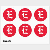 Elegant monogram E Ronde Sticker (Vel)