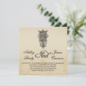 Elegant Monogram E Wedding Invitaties Kaart (Staand voorkant)