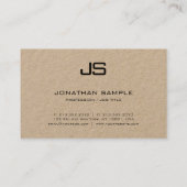 Elegant monogram echt kraftpapier modern visitekaartje (Achterkant)