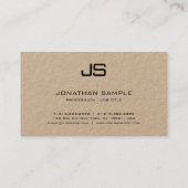 Elegant Monogram Echte Kraftpapier-Document Modern Visitekaartje (Achterkant)