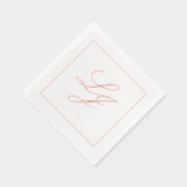 Elegant Monogram Eenvoudig Script Trouwen Roos Gou Folie Servetten (Rechts)