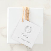 Elegant Monogram Eenvoudige bruiloft Dank u Bedankjes Labels (In situ)