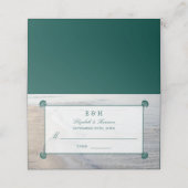 Elegant monogram en Blauwgroen Scallop Beach Wedde (Buitenkant ongevouwen)