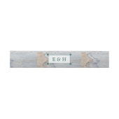 Elegant monogram en Blauwgroen Scallop Beach Wedde Uitnodigingen Wikkel (Vlak)