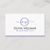 Elegant Monogram en foto Visitekaartje (Achterkant)