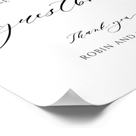 Elegant Monogram en Script Bruiloft Gastenboek Sig Poster (Hoek)