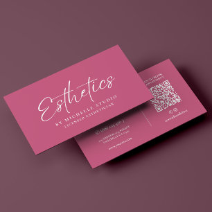 Elegant Monogram Estheetica Pink Wit Visitekaartje