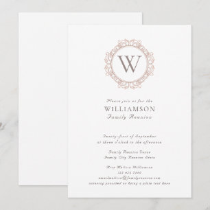 Elegant Monogram Familie Reünie Kaart