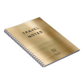 Elegant Monogram Faux Gold Reizen Notitieboek (Rechterzijde)