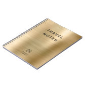Elegant Monogram Faux Gold Reizen Notitieboek (Linkerzijde)
