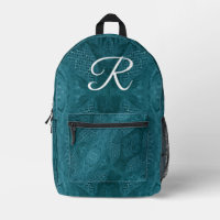Elegant monogram faux-linnen groen