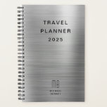 Élégant Monogram Faux Silver Grey Travel<br><div class="desc">Élégant Monogram Faux Silver Grey Travel Planner.</div>