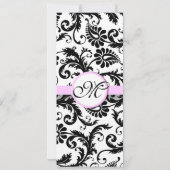 Elegant Monogram Floral Damask Wedding Uitnodiging (Achterkant)