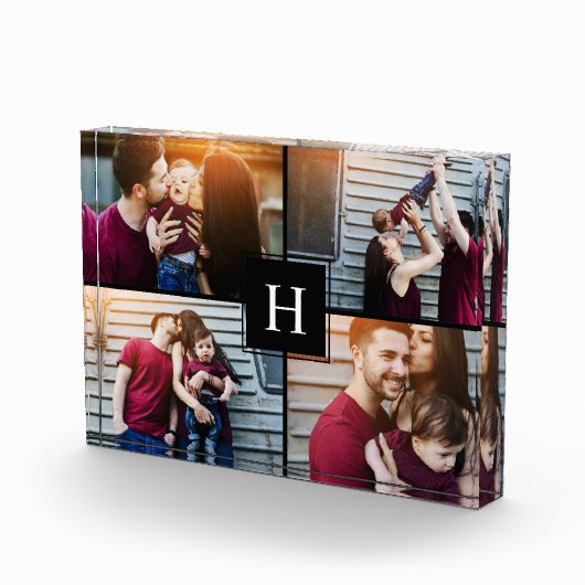 Elegant Monogram Foto Collage (Rechts)