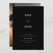 Elegant Monogram Foto minimalist bewaart datum Kaart (Voorkant / Achterkant)