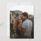 Elegant monogram Full Bleed Photo Budget Wedding Kaart (Achterkant)