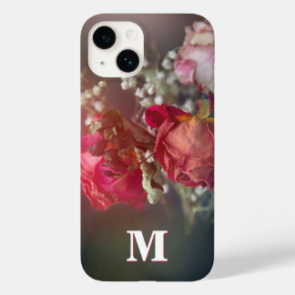 Elegant Monogram Gedroogde Bloemen Aangepaste iPho Case-Mate iPhone 14 Hoesje