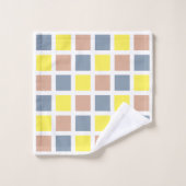 Elegant MONOGRAM Geometric Pastel Squares Bad Handdoek (Wasdoekje)