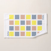 Élégant MONOGRAM Géométrique Carrés Pastel (Serviette à main)