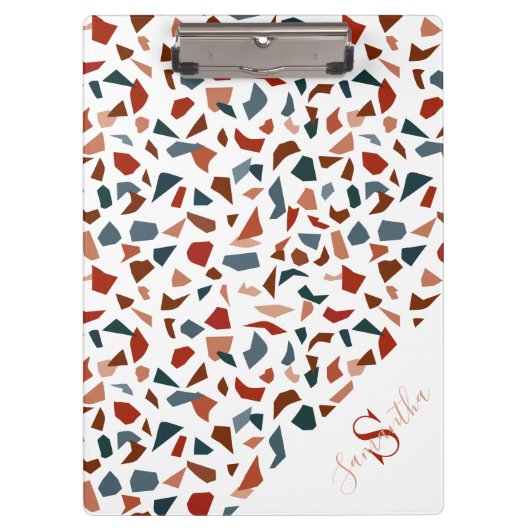 Elegant monogram geometrisch patroon klembord (Voorkant)